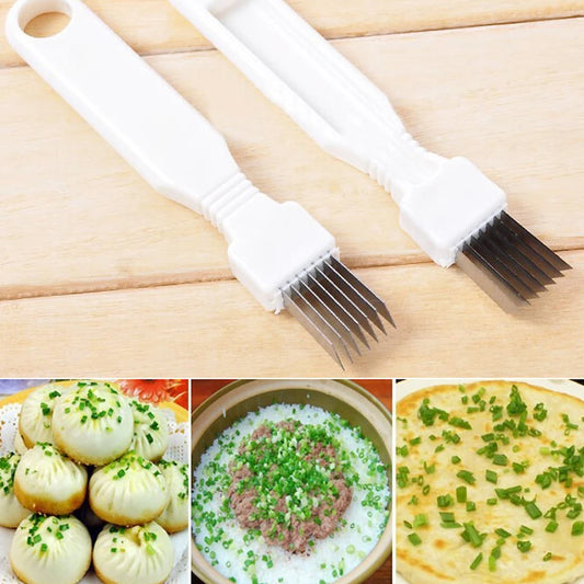 Kitchen Green Spring Onion Slicer, Vegetable Chopper, Slicing Tool for Onion Strips