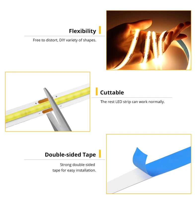 320 Leds/M DC5V USB COB LED Strip Light with Hand Sweep Motion Sensor LED Lights Tape Waterproof Kitchen Cabinet Lamp Ribbon