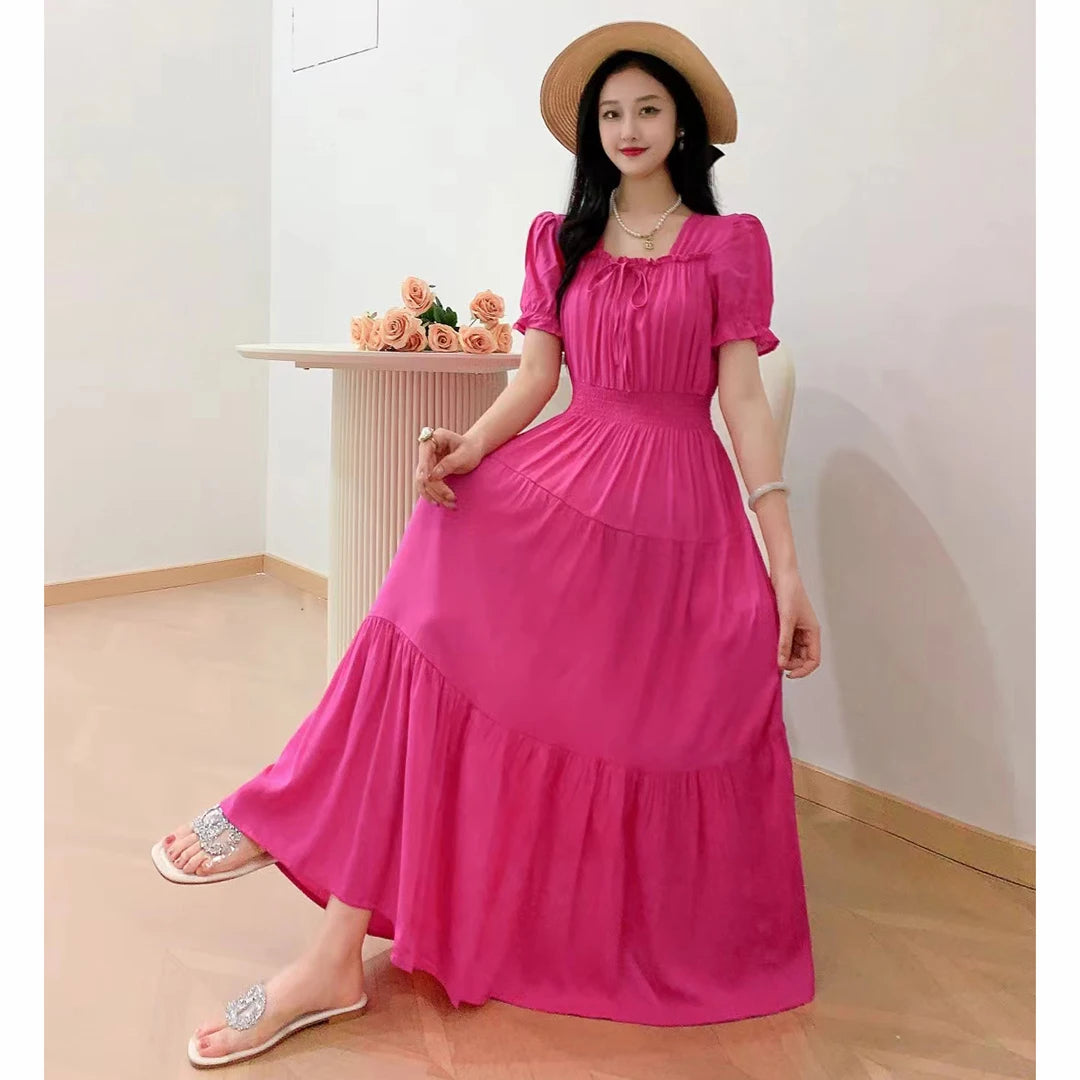 Maxi Long Dress for Women Clothes Indian Vintage vestidos para mujer Holiday 2025 Boho Beach Korean Style Cotton Dresses Robe
