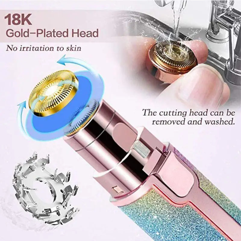 Starry Sky 2-in-1 USB Charging Shaver Portable Shaver Painless Automatic Eyebrow Shaving Facial Hair Removal for Women Beauty