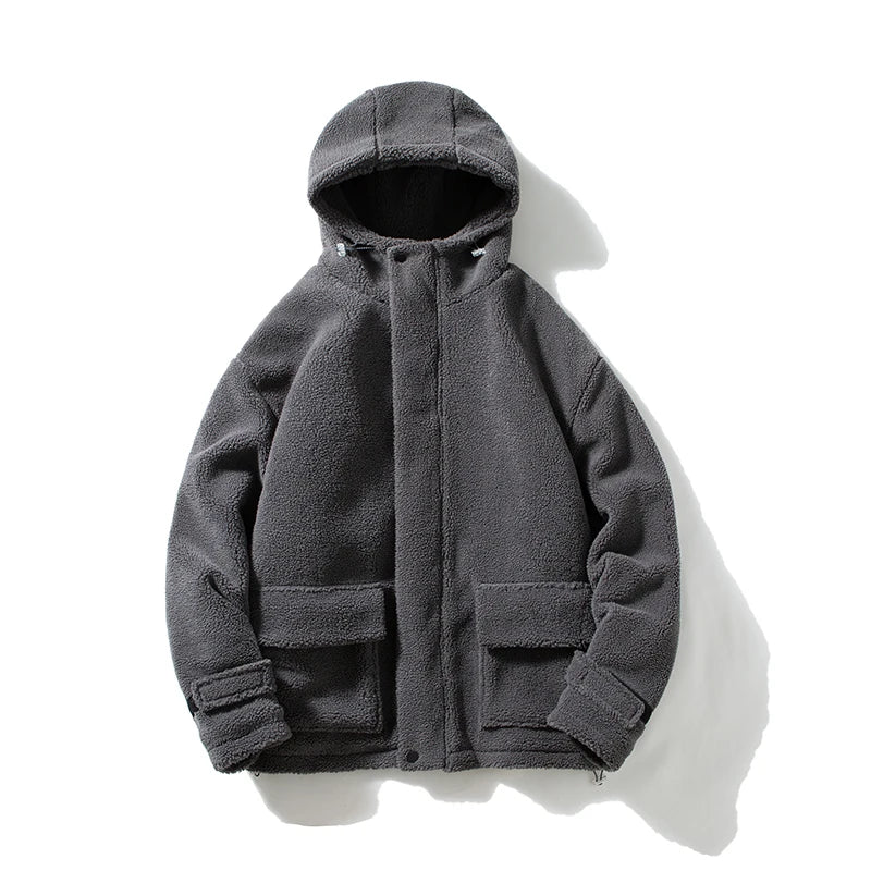 Winter Warm Coats for Men Top Grade Lamb Velvet Men's Jacket Casual Hooded Zipper Coats Fashion Warm Wool Jackets Thick Clothing