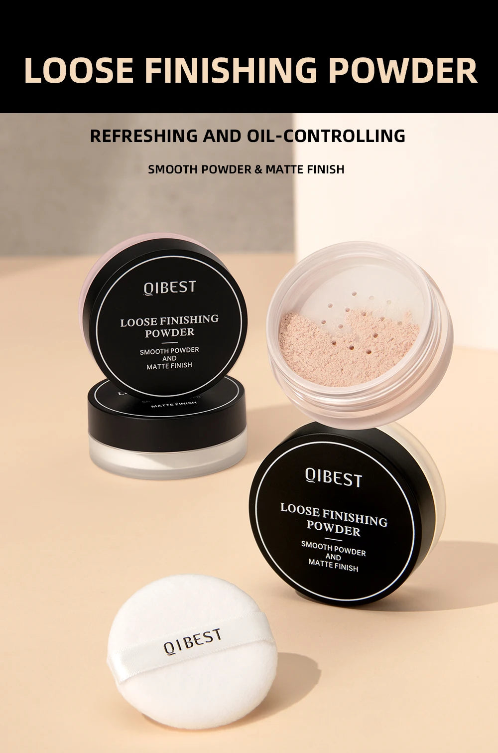 Face Loose Powder Translucent Matte Pink White Setting Powder Oil-Control Cosmetics Long-Lasting Waterproof Facial Makeup Powder