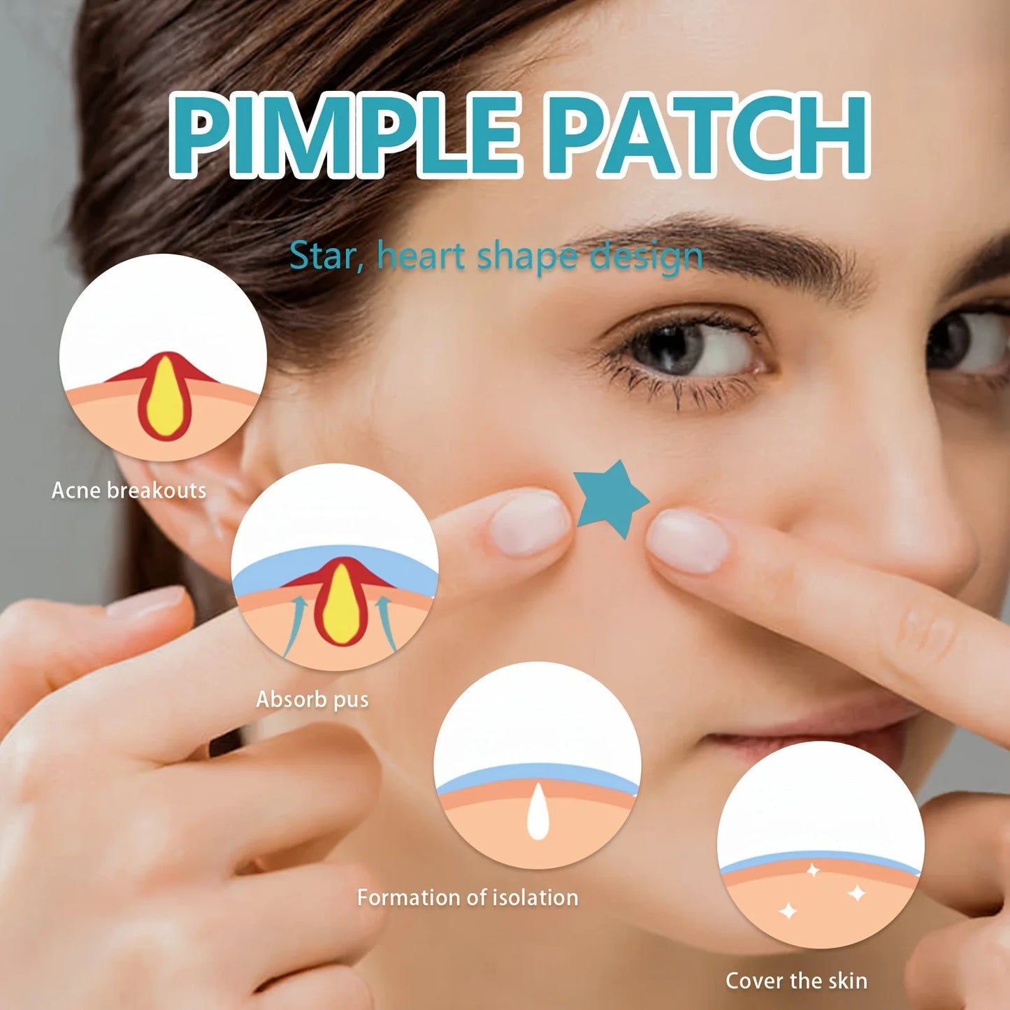 28/112/224pcs Multi-Color Star Stickers - Waterproof And Sweat-Proof To Cover Facial Blemishes - Skin-Friendly Concealer Sticker