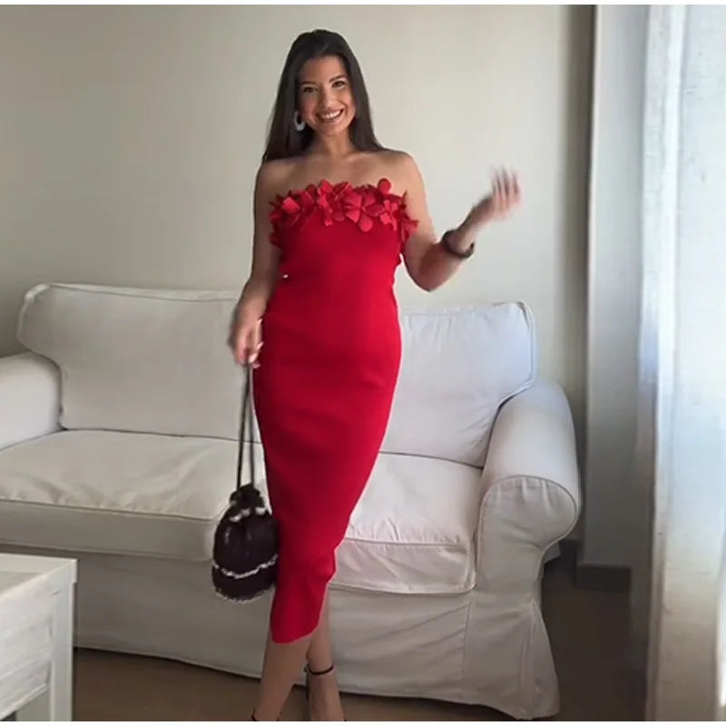 Sexy Off Shoulder Ruffles Women's Dresses Fashionable Lace Up Solid Slim Fit Long Dress Female Summer Beach Holiday Party