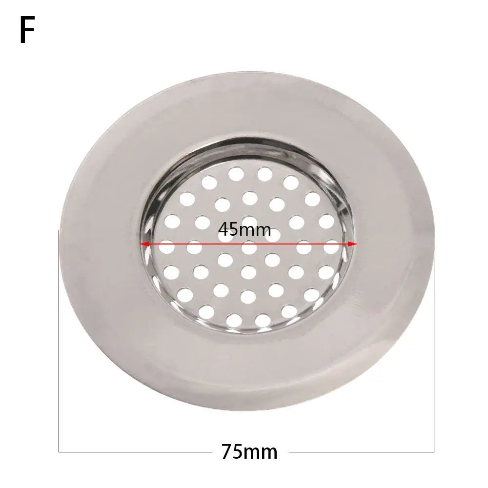 Kitchen Drain Plug Stainless Steel Sink Strainer Mesh Trap Drain Filter Hair Clean Up Waste Catcher Bathtub Accessories