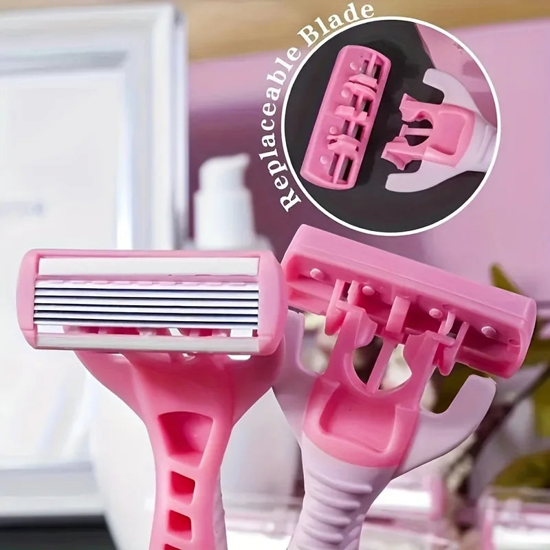 Women's 6-layer safety razor blade for facial/leg/armpit/bikini line beauty hair removal shaver