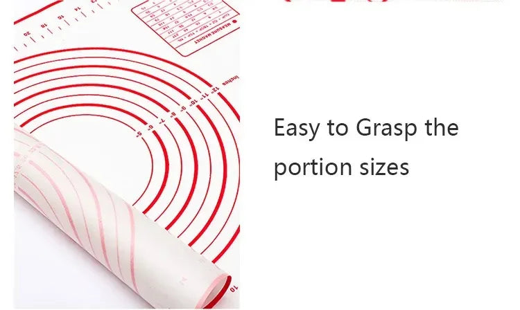 BUYYES 1PCS White And Red Kneading Mat Silicone Baking Mat Pizza Cake Dough Maker Kitchen Cooking Grill Gadget Baking Utensils