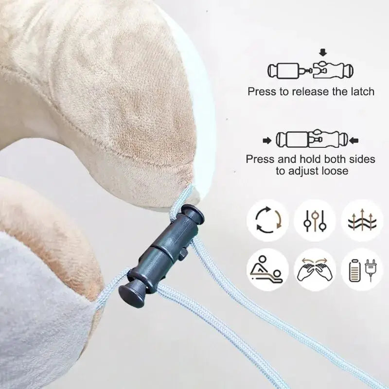 Portable U-shaped Neck Massager Electric Neck and Shoulder Vibration Massage Single Button Operation Suitable for Travel Work