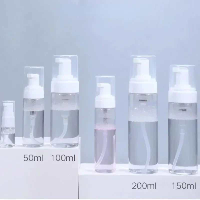 50-200ml Portable  Foaming Soap Dispensers Bottle Empty Plastic Mousse Facial Cleanser Pump Bottle Refillable Lotion Shampoo