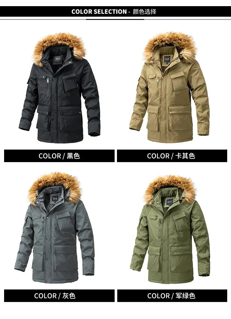 Windbreaker Parkas Coat Coldproof Cotton-padded Male Outerwear Winter Jacket Men Thicken Fleece Jackets Man Streetwear parkas