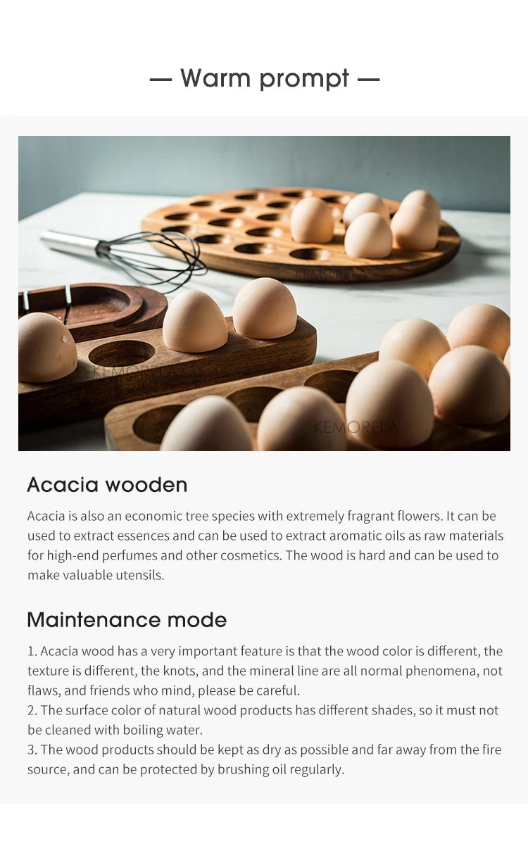 Wooden Egg Storage Box Eggs Tray Home Storage Rack Multi-Compartment Eggs Holder Kitchen Cooking Refrigerator Keep Fresh Tools