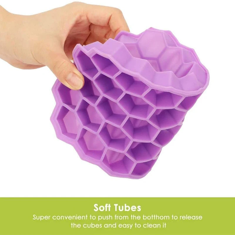 Reusable Silicone Ice Cube Mold Honeycomb Ice Cube Trays BPA Free Ice Maker Ice Jelly Juice Mould Whiskey Cocktail Kitchen Tool
