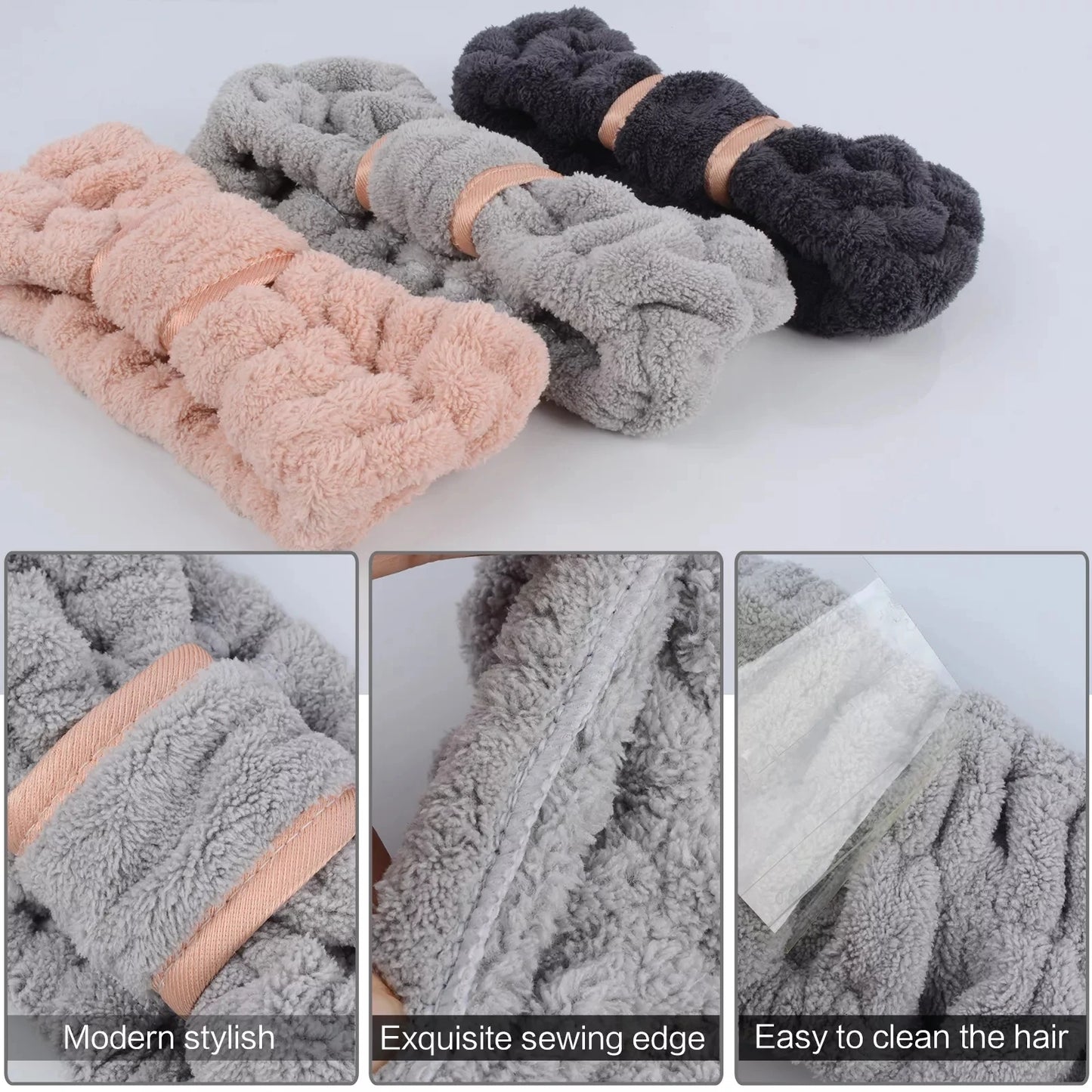 Headbands Spa Facial Headbands Makeup Headbands Elastic Terry Cloth Head Wrap for Women Washing Face Makeup Shower Yoga Sports