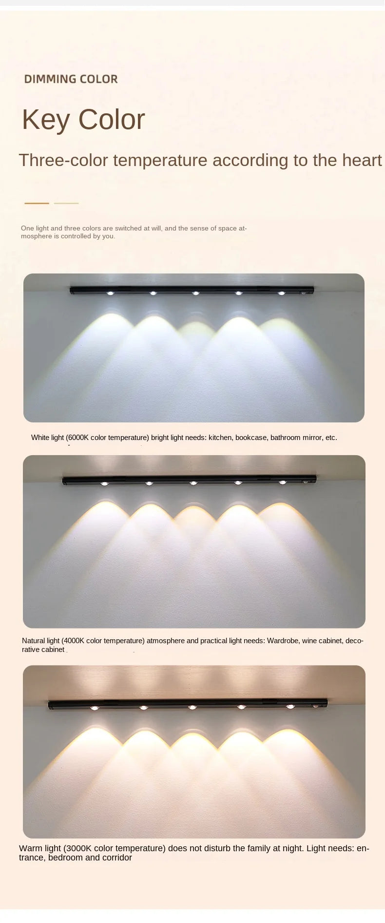 LED Cabinet Light USB Rechargeable Motion Sensor Led Lamp for Kitchen Wardrobe Cabinet Lighting taircase Backlight Night Light