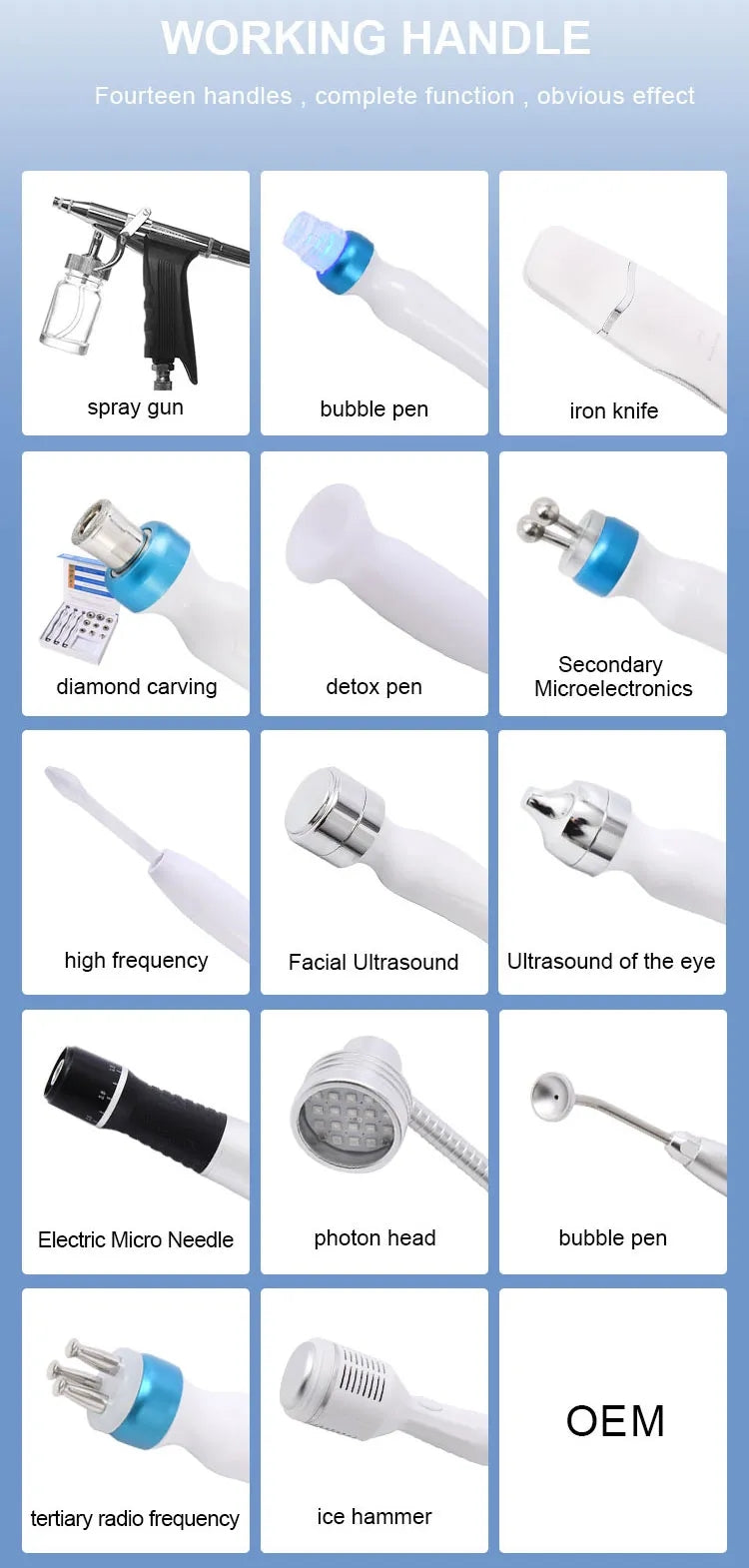 14 in 1 Women Aesthetic Beauty Equipment Bubble Oxygenation Scrubber Facial Machine