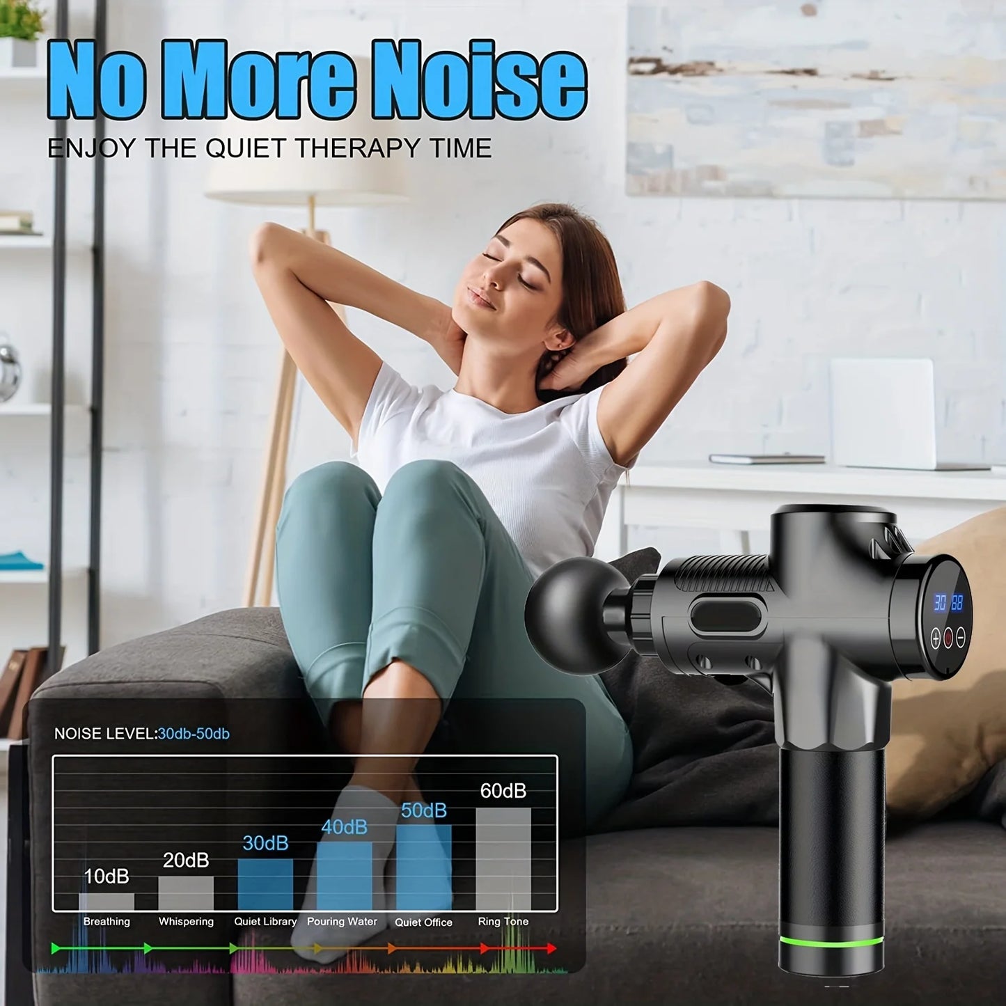 Massage Gun Fascia Deep Muscle Relax Body Neck Massager 99 Level Electric Fitness Equipment Noise Reduction Male Female