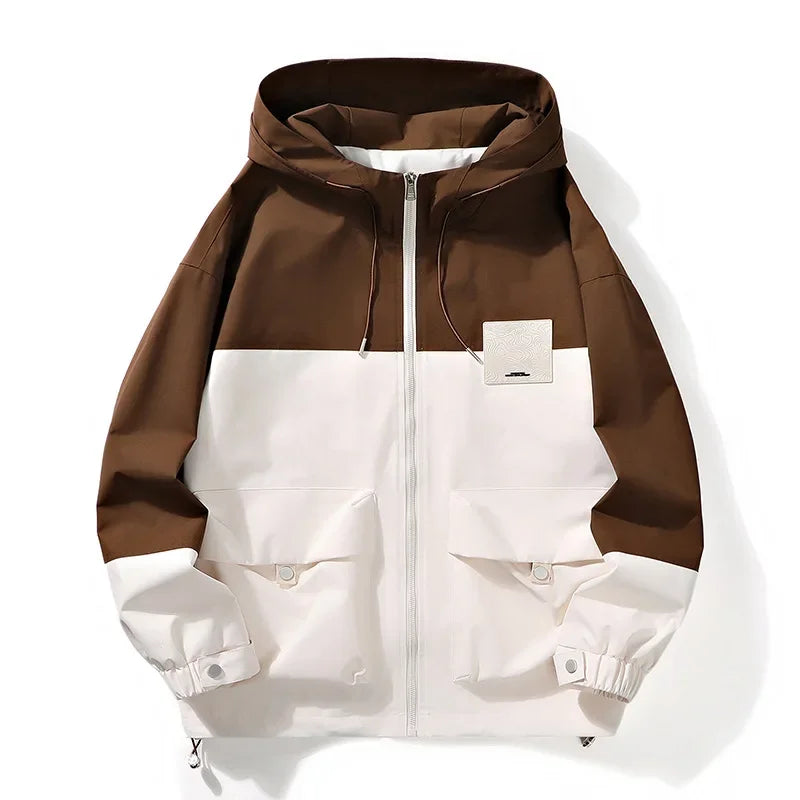 Autumn Men's Trendy Hooded Jacket Casual Versatile Fashion Top Cloth For Spring Autumn Seasons