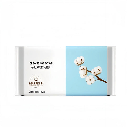 Natural Disposable Face Towel Travel Facial Cleansing Wet And Dry Makeup Remover Pearl Cotton Soft Makeup Nonwoven Towel