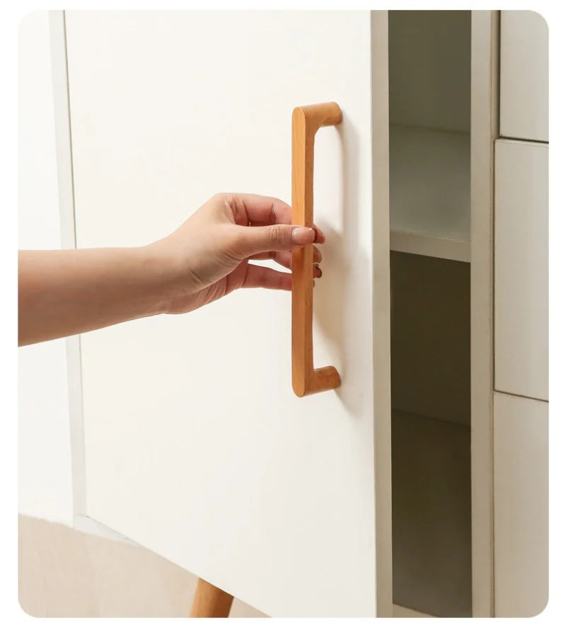 Nordic Wooden Cabinet Handles Solid Wood Furniture Kitchen Door Handle Wardrobe Cupboard Drawer Knobs Hardware Pull Handle