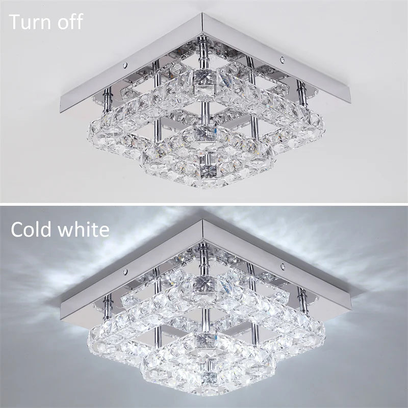 Modern K9 Crystal Chandelier Led For Dining Room Stainless Steel Ceiling Lamp Light Fixture Kitchen Lustres Luminaire Pendant