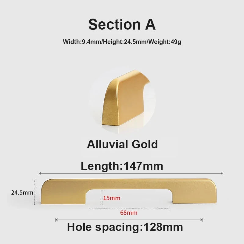 JUIDINTO 1pc Aluminium Cabinet Handle Pulls Black Handle 96-320mm Kitchen Drawer Handle for Furniture Wardrobe Closet