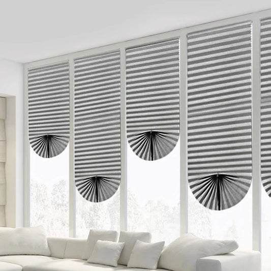 1pc Self-Adhesive Curtains Non-Woven Pleated Blinds Folding Curtains For Kitchen Balcony Bedroom Shades Blackout Curtains