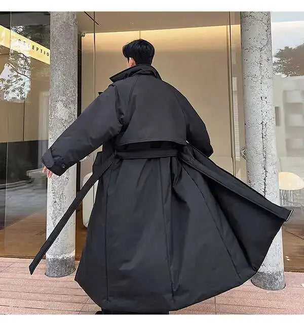 LUZHEN Winter Stylish Double Breasted Long Padded Coat Men's Original Design Thickened Knee-length Trench Trendy 2023 New Cac4db