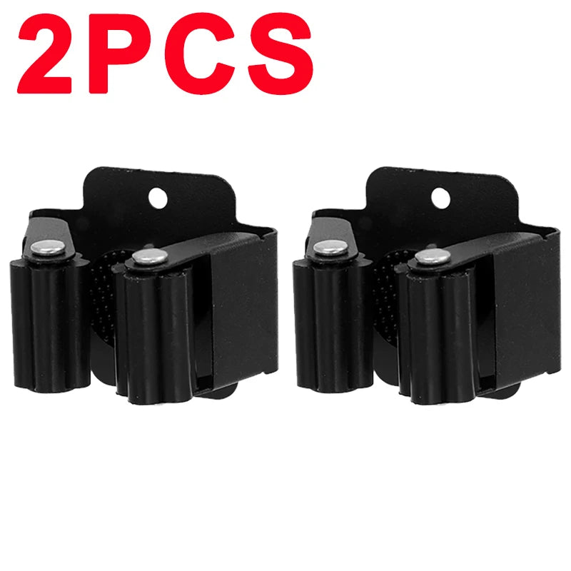 Multi-Purpose Mop Storage Hooks Wall Mounted Punching Type Mop Broom Organizer Holder Rack With Screws Kitchen Bathroom Supplies