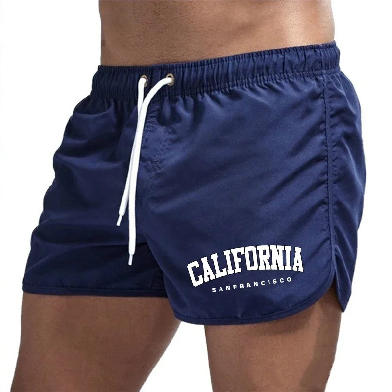 California Fashion Men's Board Shorts High Quality Beach Casual Fashion Short Pants Male Summer Running Cycling Fitness Shorts