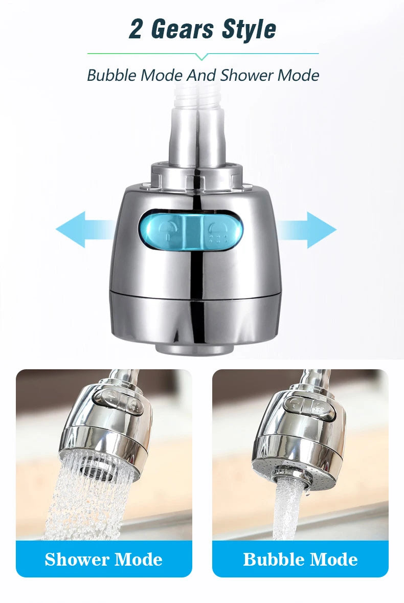 Faucet Extender 360 Degree Rotary Kitchen Sink Faucet Bubbler Water-Saving Device Adapter Soft Water Nozzle Bathroom Accessories