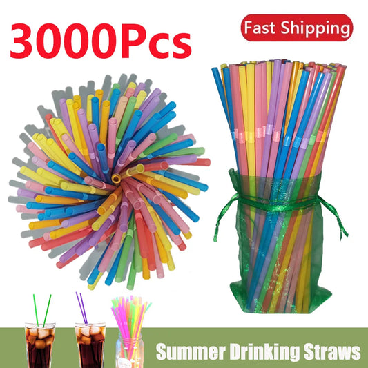 50-3000PCS rietjes Straw Multicolor Drinking Straws Milk Tea Bar Party Home Wedding Kitchen Accessories Beverage Straw Wholesale