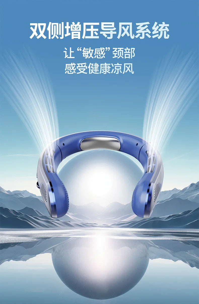 Xiaomi Youpin USB Hanging Neck Fan Portable Bladeless Mini Rechargeable Mute LED Digital Display Electric Fans Air Cooler New Mi