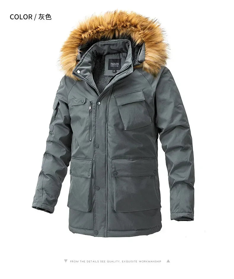 Windbreaker Parkas Coat Coldproof Cotton-padded Male Outerwear Winter Jacket Men Thicken Fleece Jackets Man Streetwear parkas