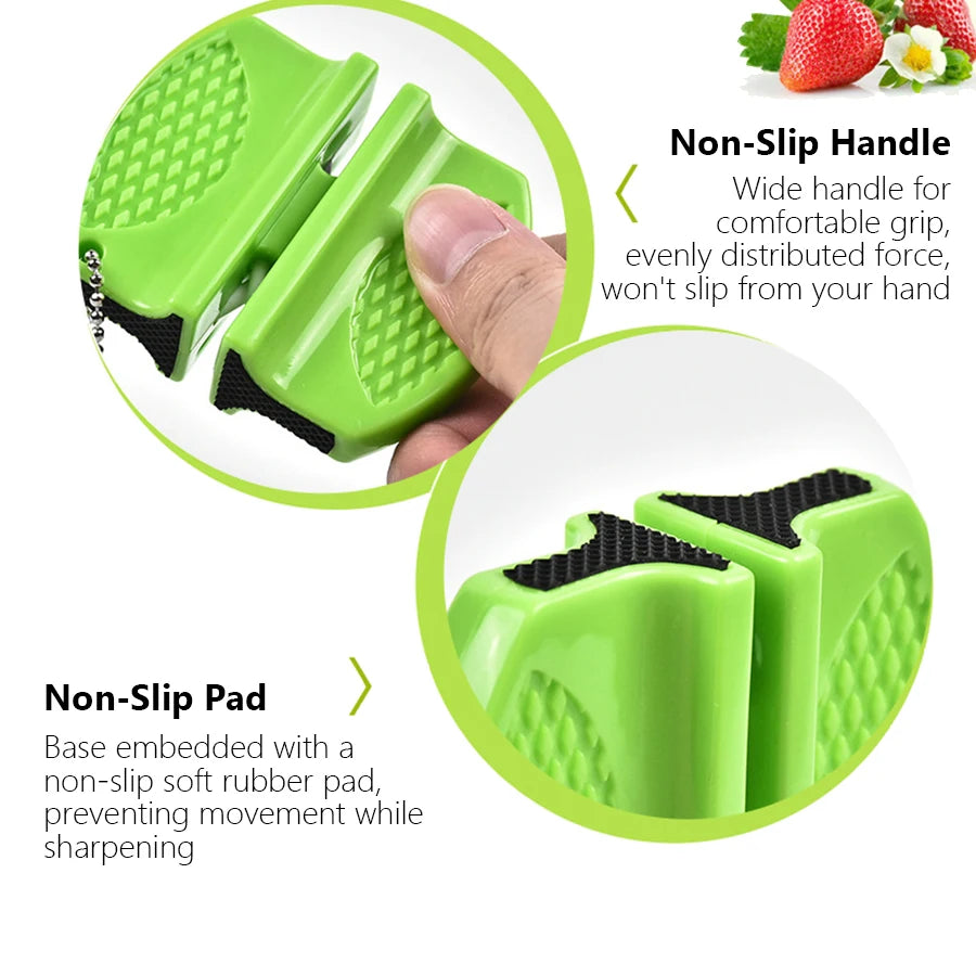 Mini Dual-sided Knife Sharpener, Portable Outdoor and Kitchen Tool for Quick Knife Sharpening