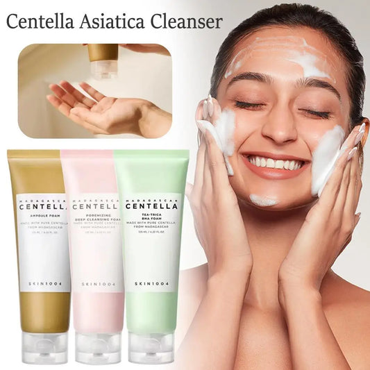 Centella Asiatica Deep Cleansing Foam,Facial Cleanser, Oil Control Soothing Lotion,Remove Pore,Mild Exfoliating Skincare Product