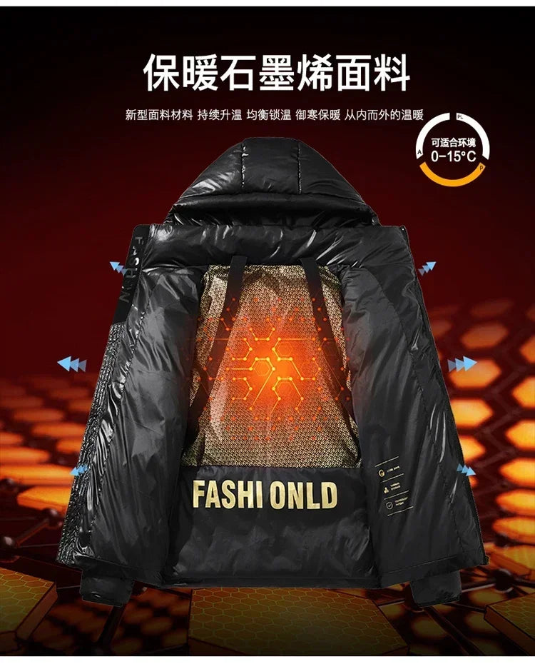 Thick Winter Jacket Warm Wool Windproof Hooded jacket Male Parkas Plus Size Fashion Man Jacket and Coat Men