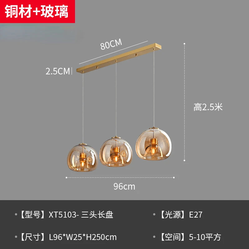 Nordic Restaurant Chandelier Lustre Pendant Lights Minimalist Coffee Shop Dining Kitchen Hanging Lamp Bar Bedroom Bedside Lamp