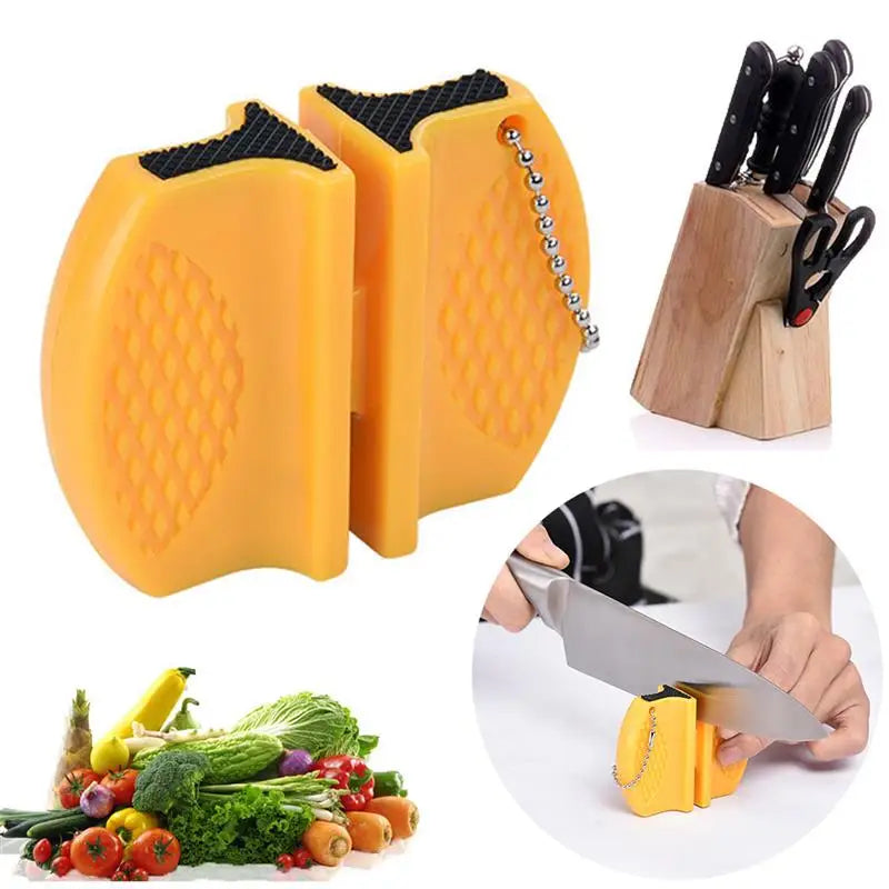 Mini Dual-sided Knife Sharpener, Portable Outdoor and Kitchen Tool for Quick Knife Sharpening