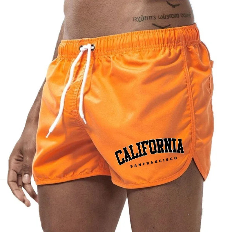 California Fashion Men's Board Shorts High Quality Beach Casual Fashion Short Pants Male Summer Running Cycling Fitness Shorts