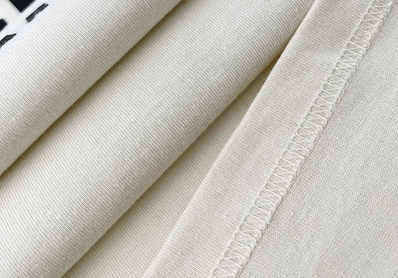 Season 7 Double Lined Back Two Rows Silicone Letter Men's Short Sleeve Classic Brand High Street Round Neck T-shirt Pullover Top