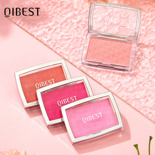 QIBEST Natural Cream Blush Palette Makeup Long-Lasting High Pigment Face Blusher Powder Facial Cheek Tint Rouge Women Cosmetics