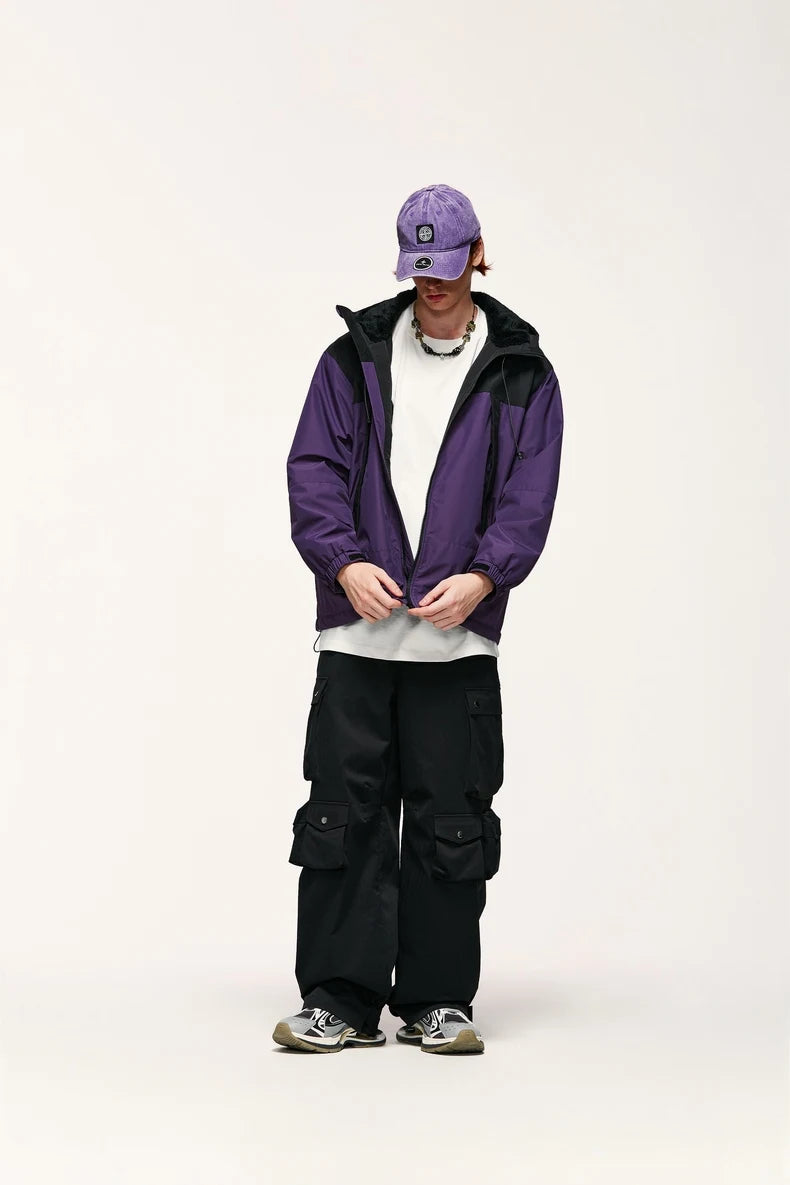 INFLATION Winter Arctic Velvet Inner Parkas Unisex High Neck Windproof Cotton Padded Hooded Jacket Mens Outdoor Coat