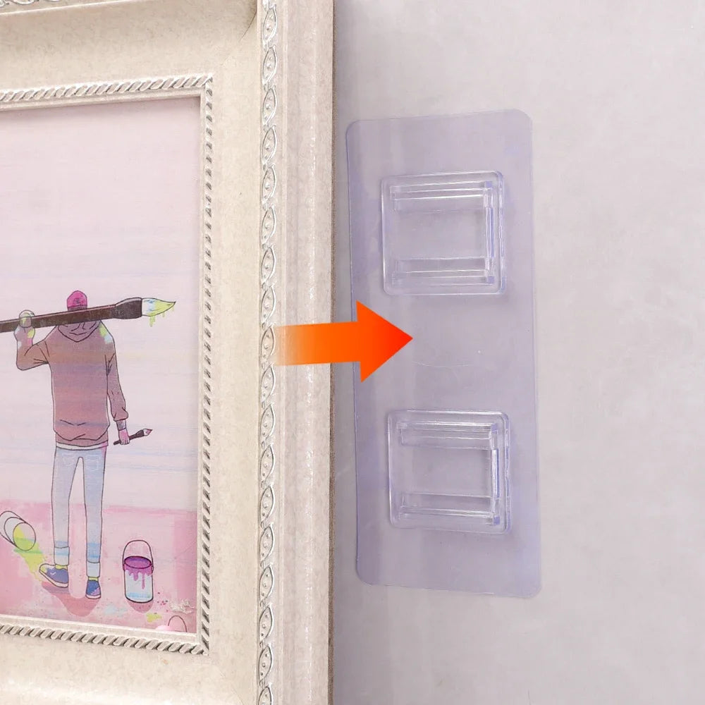 30/2Pcs Adhesive Wall Hook Double-Sided Multi-Purpose Transparent Hooks Invisible Traceless Storage Holder Kitchen Door Hooks