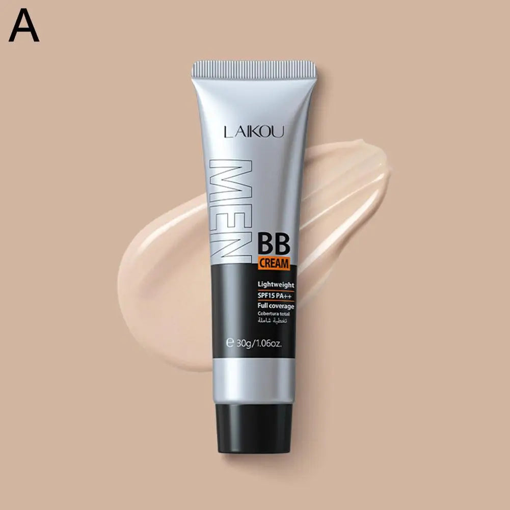 BB Cream For Men Full Coverage Facial Concealer Long Lasting Makeup Foundation Waterproof Men BB Liquid Foundation 30g
