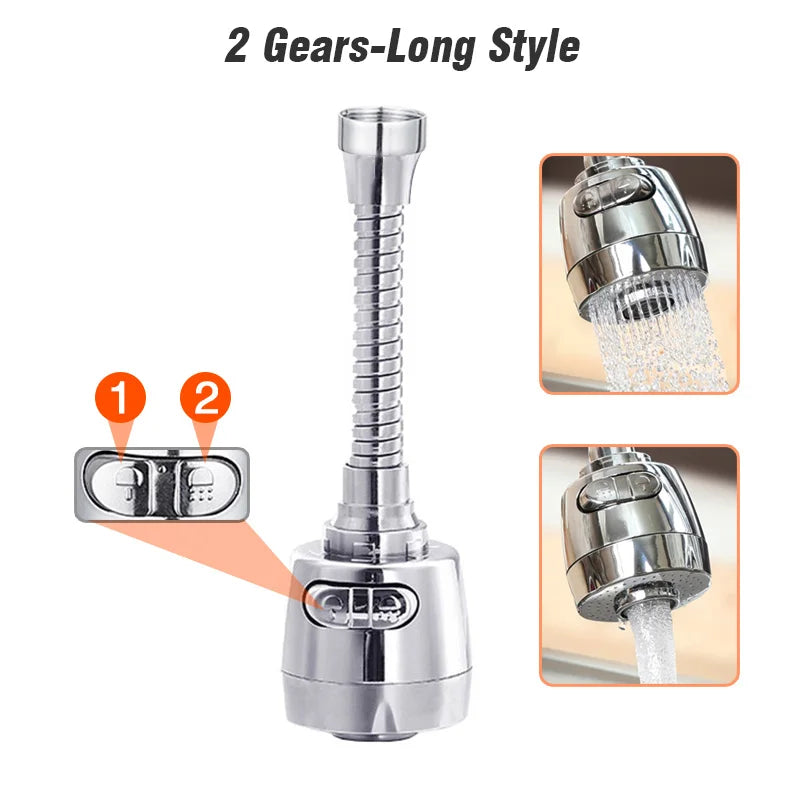 Faucet Extender 360 Degree Rotary Kitchen Sink Faucet Bubbler Water-Saving Device Adapter Soft Water Nozzle Bathroom Accessories