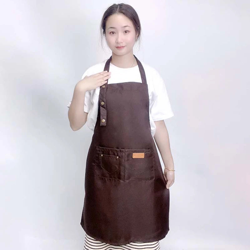 Custom Company Shop LOGO Kitchen Aprons For Woman Men Chef Work  Grill Restaurant Bar Shop Cafes Beauty Nails Studios Uniform