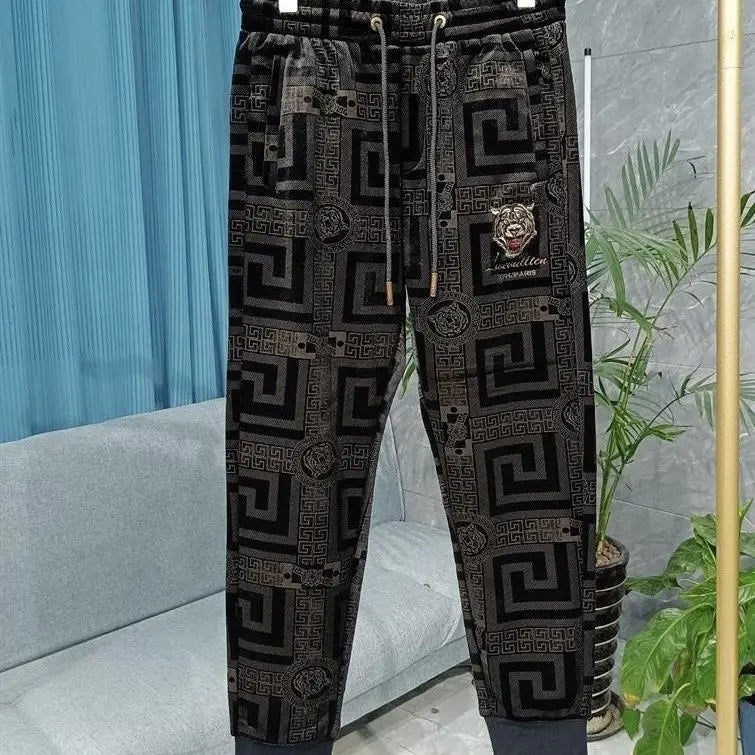 New Harem Pants with Tiger Embroidery for Men Autumn and Winter Sweatpants Men Clothing baggy Joggers Streetwear Track Pants