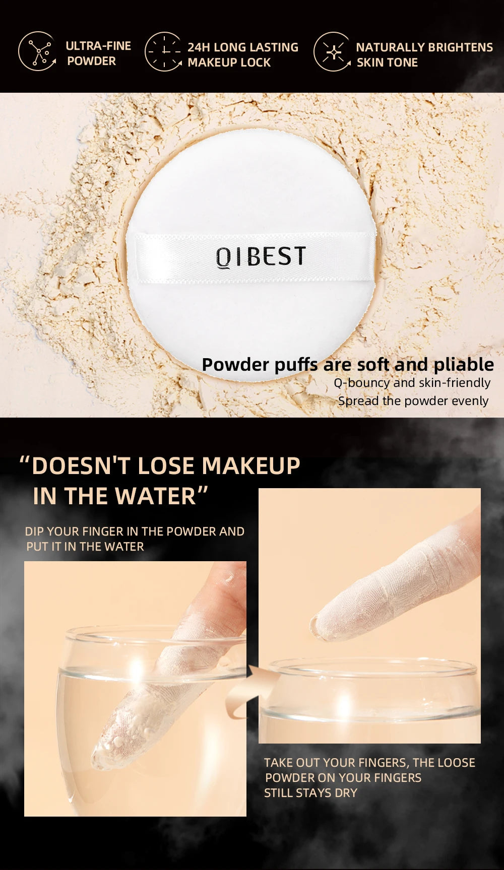 Face Loose Powder Translucent Matte Pink White Setting Powder Oil-Control Cosmetics Long-Lasting Waterproof Facial Makeup Powder