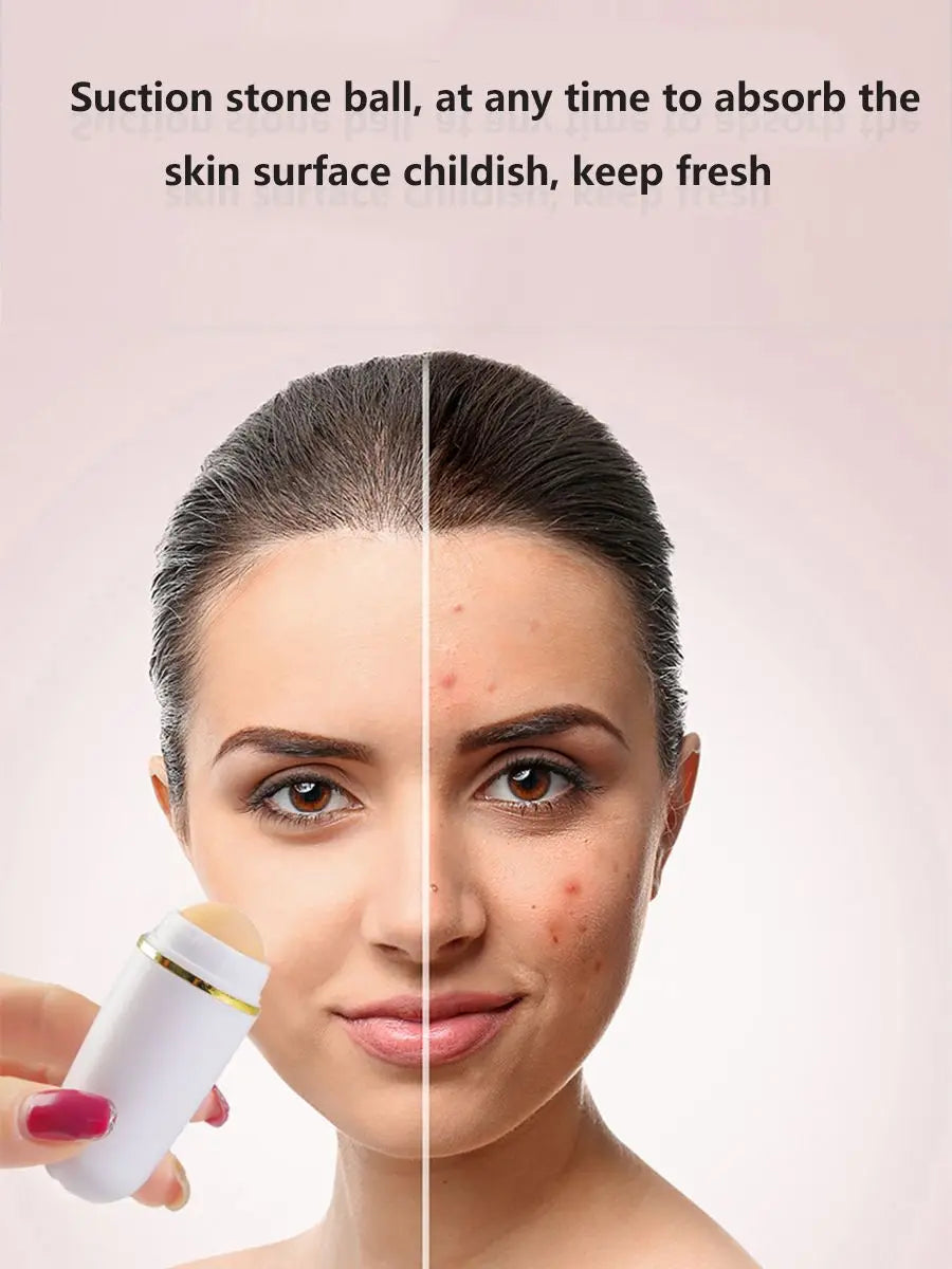 Natural Volcanic stone Oil Absorbing Roller Face Roller Cleaning Oil Removing Facial Massage Oil Control Skin Care Tool