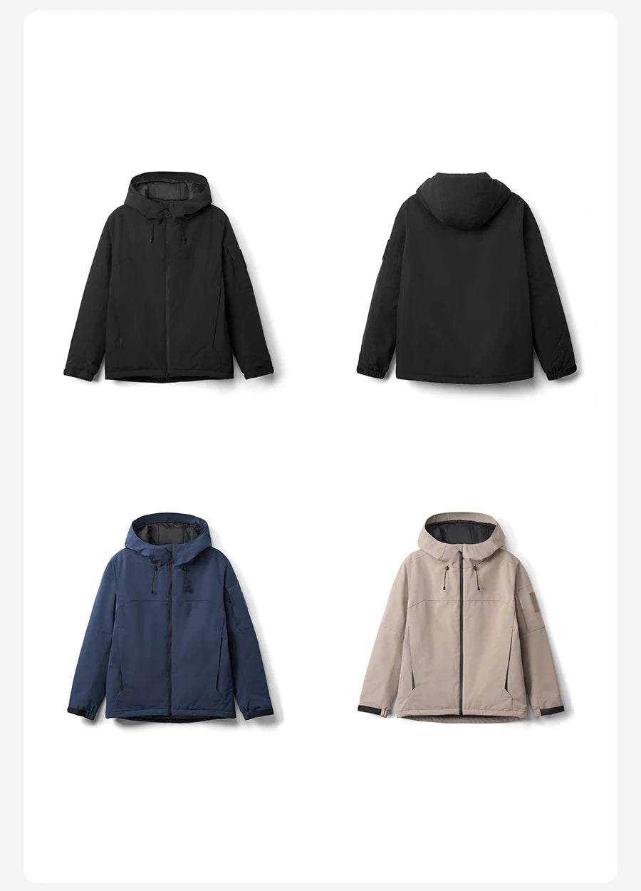 SIMWOOD 2024 Winter New Regular Fit Water-Resistant, Windproof Shell Men’s Winter Jacket with Hood Outdoor Coats